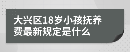 大兴区18岁小孩抚养费最新规定是什么