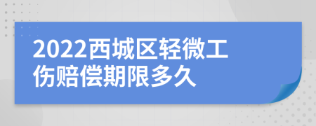 2022西城区轻微工伤赔偿期限多久