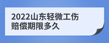 2022山东轻微工伤赔偿期限多久