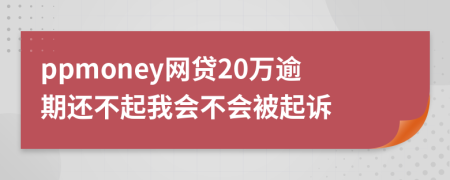 ppmoney网贷20万逾期还不起我会不会被起诉