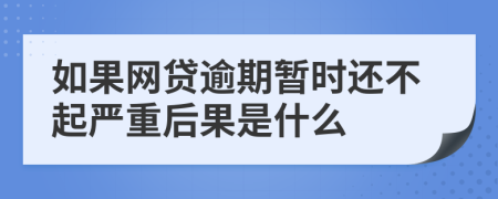如果网贷逾期暂时还不起严重后果是什么