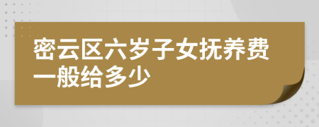 密云区六岁子女抚养费一般给多少