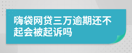 嗨袋网贷三万逾期还不起会被起诉吗
