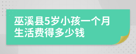 巫溪县5岁小孩一个月生活费得多少钱