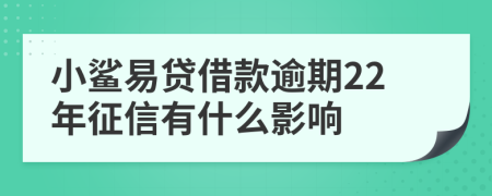 小鲨易贷借款逾期22年征信有什么影响