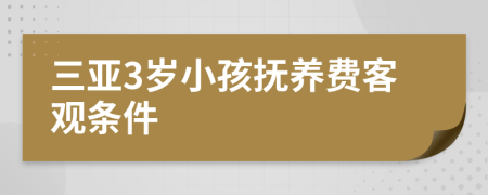 三亚3岁小孩抚养费客观条件