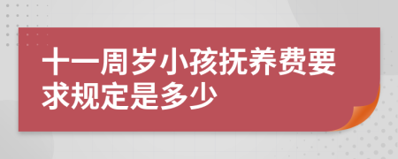 十一周岁小孩抚养费要求规定是多少