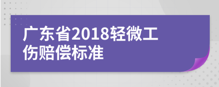 广东省2018轻微工伤赔偿标准