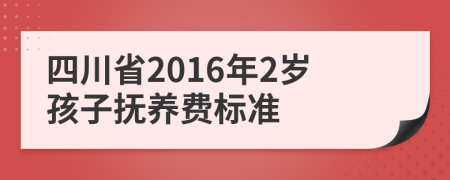 四川省2016年2岁孩子抚养费标准