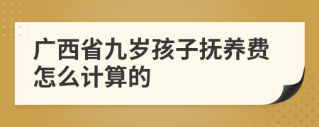 广西省九岁孩子抚养费怎么计算的