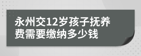 永州交12岁孩子抚养费需要缴纳多少钱