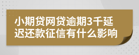 小期贷网贷逾期3千延迟还款征信有什么影响