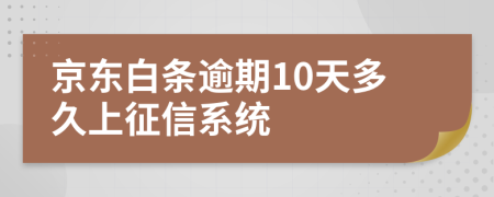 京东白条逾期10天多久上征信系统