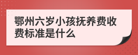 鄂州六岁小孩抚养费收费标准是什么