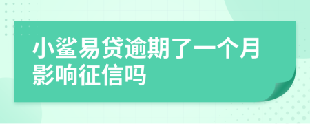 小鲨易贷逾期了一个月影响征信吗