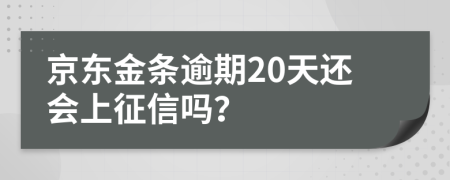 京东金条逾期20天还会上征信吗？