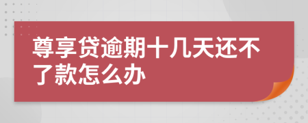 尊享贷逾期十几天还不了款怎么办