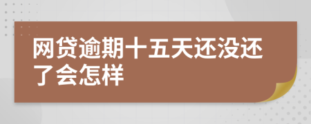 网贷逾期十五天还没还了会怎样