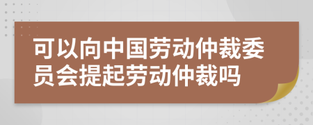 可以向中国劳动仲裁委员会提起劳动仲裁吗