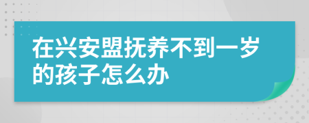 在兴安盟抚养不到一岁的孩子怎么办