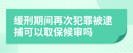 缓刑期间再次犯罪被逮捕可以取保候审吗