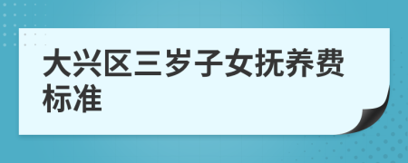 大兴区三岁子女抚养费标准