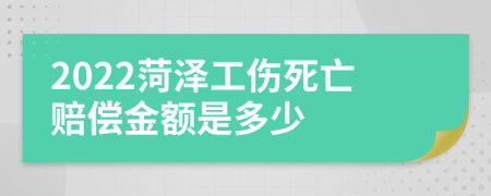 2022菏泽工伤死亡赔偿金额是多少