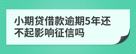 小期贷借款逾期5年还不起影响征信吗