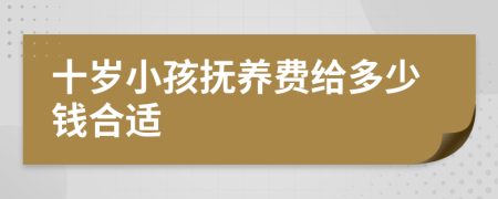 十岁小孩抚养费给多少钱合适