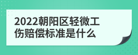 2022朝阳区轻微工伤赔偿标准是什么