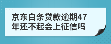 京东白条贷款逾期47年还不起会上征信吗