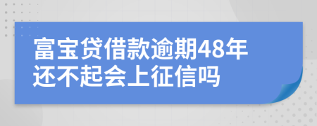 富宝贷借款逾期48年还不起会上征信吗