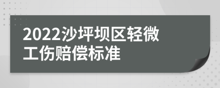 2022沙坪坝区轻微工伤赔偿标准