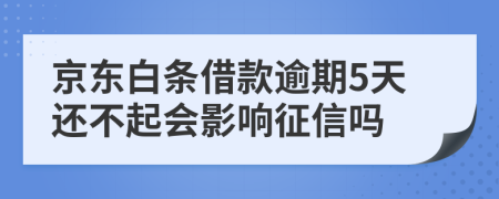 京东白条借款逾期5天还不起会影响征信吗