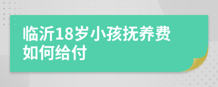 临沂18岁小孩抚养费如何给付