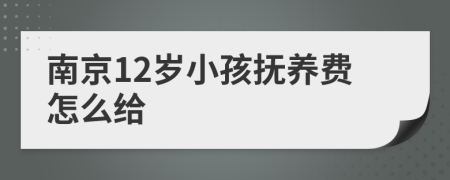 南京12岁小孩抚养费怎么给