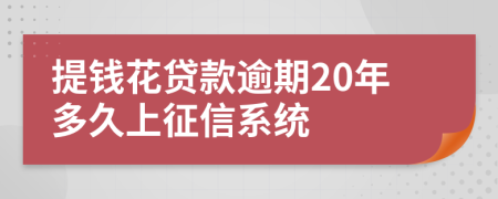 提钱花贷款逾期20年多久上征信系统