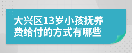 大兴区13岁小孩抚养费给付的方式有哪些