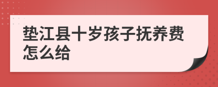 垫江县十岁孩子抚养费怎么给