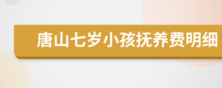 唐山七岁小孩抚养费明细