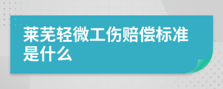 莱芜轻微工伤赔偿标准是什么