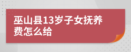 巫山县13岁子女抚养费怎么给