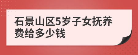 石景山区5岁子女抚养费给多少钱