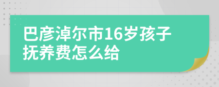 巴彦淖尔市16岁孩子抚养费怎么给