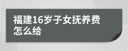 福建16岁子女抚养费怎么给