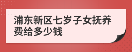 浦东新区七岁子女抚养费给多少钱