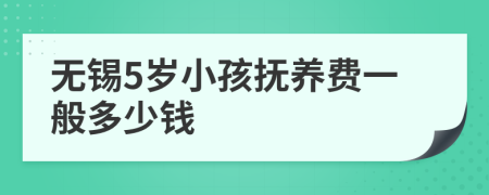 无锡5岁小孩抚养费一般多少钱