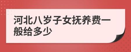 河北八岁子女抚养费一般给多少