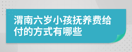 渭南六岁小孩抚养费给付的方式有哪些