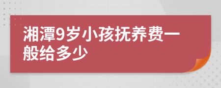 湘潭9岁小孩抚养费一般给多少